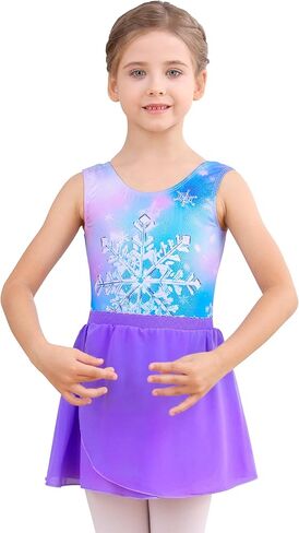 Girls Gymnastics Leotards Sleeveless Tumble Outfit with Removable Skirt Kids Dance Dress Combo in Kuwait