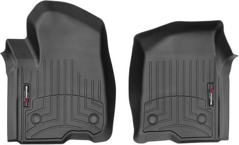 WeatherTech Custom Fit FloorLiners for Silverado 1500 LTD, Sierra 1500, Sierra 1500 Limited, Sierra 2500HD/3500HD, Silverado 2500HD/3500HD, Silverado 1500-1st Row (4414361), Black in Saudi Arabia