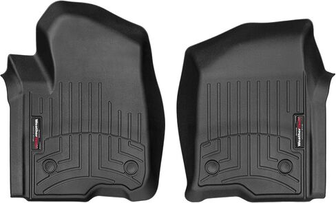 WeatherTech Custom Fit FloorLiners for Silverado 1500 LTD, Sierra 1500, Sierra 1500 Limited, Sierra 2500HD/3500HD, Silverado 2500HD/3500HD, Silverado 1500-1st Row (4414361), Black in Saudi Arabia