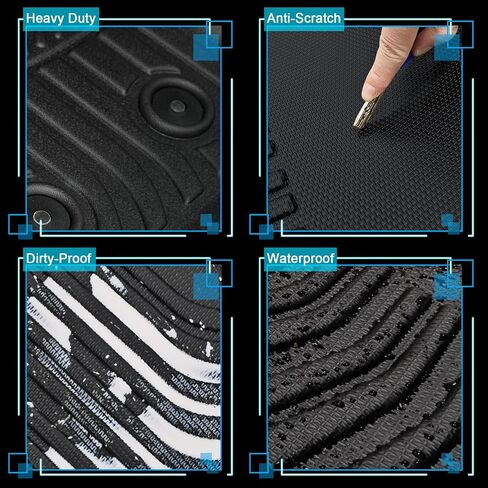 Floor Mats for Chevrolet Chevy Colorado Crew Cab 2015-2022 and for GMC Canyon Crew Cab 2015-2022, TPE Waterproof Non-Slip All Weather Protection Custom in Saudi Arabia