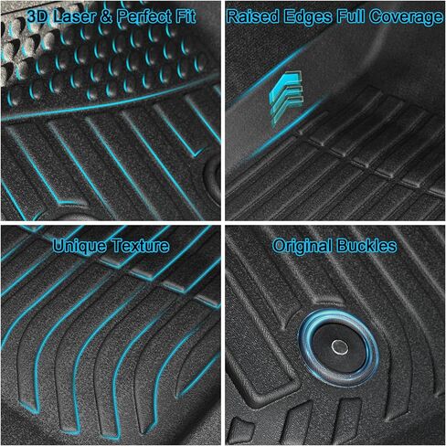 Floor Mats for Chevrolet Chevy Colorado Crew Cab 2015-2022 and for GMC Canyon Crew Cab 2015-2022, TPE Waterproof Non-Slip All Weather Protection Custom in Saudi Arabia