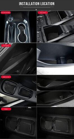 الحصير Auovo Anti Dust Door لإكسسوارات Chevy Traverse 2023 2022 2021 2020 2019 2018 Custom Custom Cust Cup Center Cenole Liners 28pcs/set (Red ، محدث) in Saudi Arabia