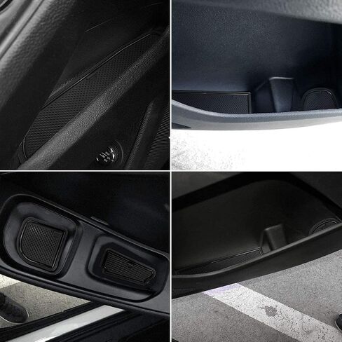الحصير Auovo Anti Dust Door لإكسسوارات Chevy Traverse 2023 2022 2021 2020 2019 2018 Custom Custom Cust Cup Center Cenole Liners 28pcs/set (Red ، محدث) in Saudi Arabia