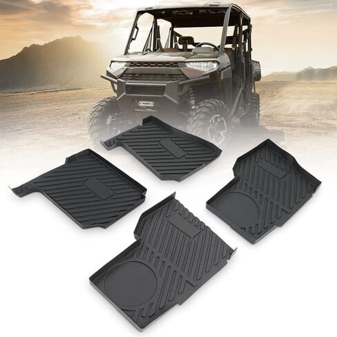 حصيرة Kemimoto UTV Floor Floor متوافقة مع Ranger XP 1000 Crew ، 4pcs TPE الأمامية الخلفية الأمامية ، وبطانات أرضية مطاطية مضادة للانزلاق بأربعة مقاعد ، وملحقات متينة للخدمة ذات الأعمدة ذات الرابع in Kuwait