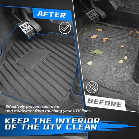 حصيرة Kemimoto UTV Floor Floor متوافقة مع Ranger XP 1000 Crew ، 4pcs TPE الأمامية الخلفية الأمامية ، وبطانات أرضية مطاطية مضادة للانزلاق بأربعة مقاعد ، وملحقات متينة للخدمة ذات الأعمدة ذات الرابع in Kuwait