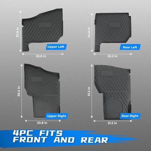 حصيرة Kemimoto UTV Floor Floor متوافقة مع Ranger XP 1000 Crew ، 4pcs TPE الأمامية الخلفية الأمامية ، وبطانات أرضية مطاطية مضادة للانزلاق بأربعة مقاعد ، وملحقات متينة للخدمة ذات الأعمدة ذات الرابع in Kuwait