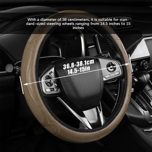 Car Steering Wheel Cover, Steering Wheel Accessories, Breathable Microfiber Leather Auto Wheels Protector, Universal 15 Inch Anti-Slip Protector Car Accessories for SUV Sedan Truck (Black) in Saudi Arabia