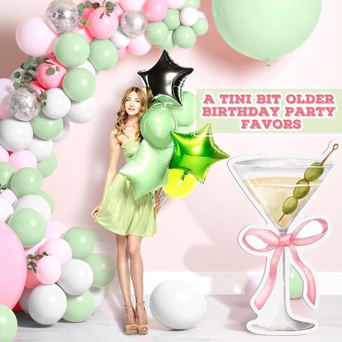زخارف الحزب الأقدم في Tini Backdrop Espresso Martini Bow Backdrop Coquette Birthdy Party Party Decortations for Women Martini Bar Bachelorette Bridal Supplies in Kuwait