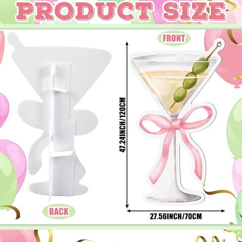 زخارف الحزب الأقدم في Tini Backdrop Espresso Martini Bow Backdrop Coquette Birthdy Party Party Decortations for Women Martini Bar Bachelorette Bridal Supplies in Kuwait