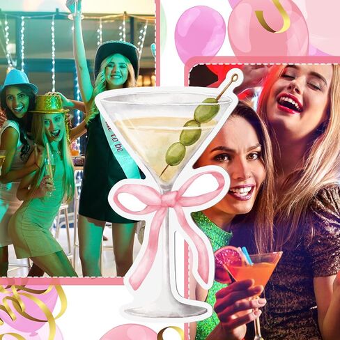 زخارف الحزب الأقدم في Tini Backdrop Espresso Martini Bow Backdrop Coquette Birthdy Party Party Decortations for Women Martini Bar Bachelorette Bridal Supplies in Kuwait
