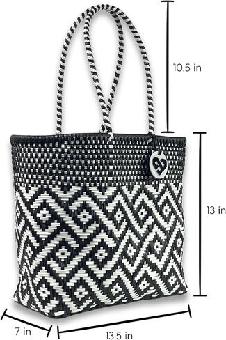 MARIA VICTORIA Handwoven Plastic Mexican Tote Bag Medium For Women in Kuwait