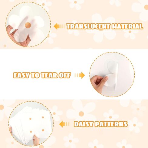12 Sheets Classic White Daisy Flowers Wall Stickers, Peel and Stick Floral Decor, Large Daisy Floral Nursery Bedroom Living Room Wall Decor for Kids Girls Teens in Saudi Arabia