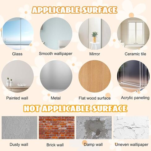 12 Sheets Classic White Daisy Flowers Wall Stickers, Peel and Stick Floral Decor, Large Daisy Floral Nursery Bedroom Living Room Wall Decor for Kids Girls Teens in Saudi Arabia