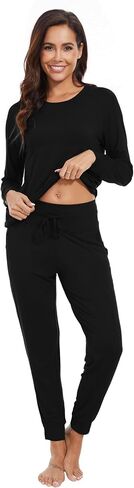 WiWi Viscose from Bamboo Women's Pajama Set Soft Long Raglan Sleeve Set Round Neck Pajamas S-XXL in Saudi Arabia
