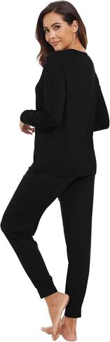 WiWi Viscose from Bamboo Women's Pajama Set Soft Long Raglan Sleeve Set Round Neck Pajamas S-XXL in Saudi Arabia