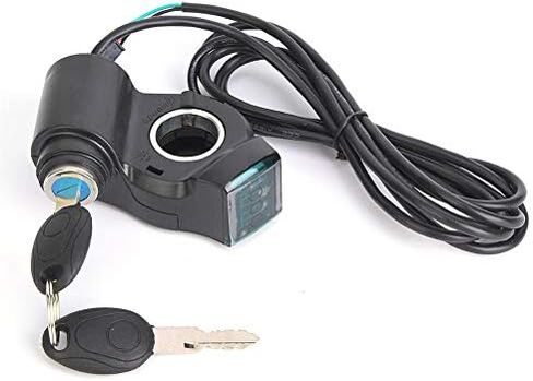 Aynefy Motorcycle Throttle Lock, Electric Scooter Throttle Otorcycle Throttle Lock Thumb Throttle Led Digital Voltage Display Battery Voltage Switch Power with Key Lock in Saudi Arabia