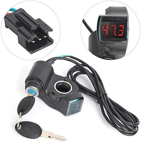 Aynefy Motorcycle Throttle Lock, Electric Scooter Throttle Otorcycle Throttle Lock Thumb Throttle Led Digital Voltage Display Battery Voltage Switch Power with Key Lock in Saudi Arabia