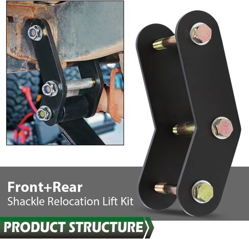 GRAND ORANGE 2" Shackle Relocation Lift Kit, Front and Rear, Compatible with Jeep Wrangler YJ 4WD 2WD 1987-1995, 4Pcs Black 2 Inch Shackle Leveling Lift Kit in Saudi Arabia