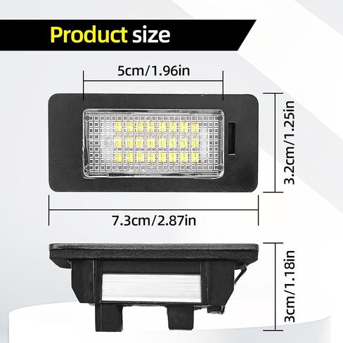 مجموعة مصباح LED لوحة ترخيص LED ، متوافقة مع BMVV 1 Series E82 E88 2007-2012 ، 3 Series E90 E91 2006-2011 ، E92 E93 2007-2012 وما إلى ذلك ، مدعوم من 24-SMD 6000K (2 PCS White) in Saudi Arabia
