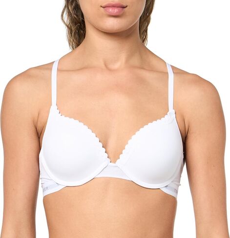 Tommy Hilfiger Women's Mesh Ric-Rac Trim Logoband Push-Up Micro Bra in Kuwait