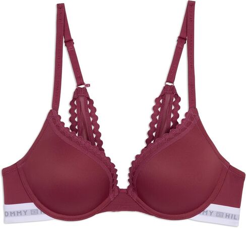 Tommy Hilfiger Women's Mesh Ric-Rac Trim Logoband Push-Up Micro Bra in Kuwait