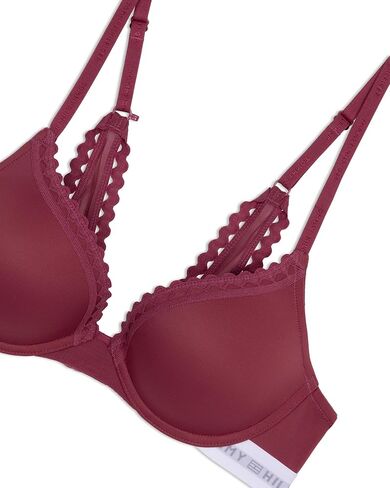 Tommy Hilfiger Women's Mesh Ric-Rac Trim Logoband Push-Up Micro Bra in Kuwait