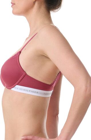 Tommy Hilfiger Women's Mesh Ric-Rac Trim Logoband Push-Up Micro Bra in Kuwait