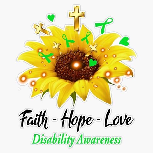 Magnet Disability Awareness Faith Hope Love Magnetic Vinyl Sticker 5" in Saudi Arabia