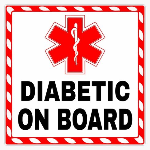 Magnet Diabetic On Board Magnetic Vinyl Sticker 5" in Saudi Arabia