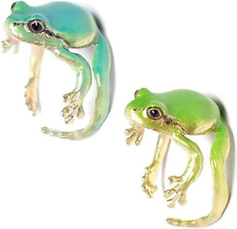 Huasai 2 PCS Frog Rings for Women Tree Tree Frog Ring قابلة للتعديل قابلة للتعديل in Kuwait