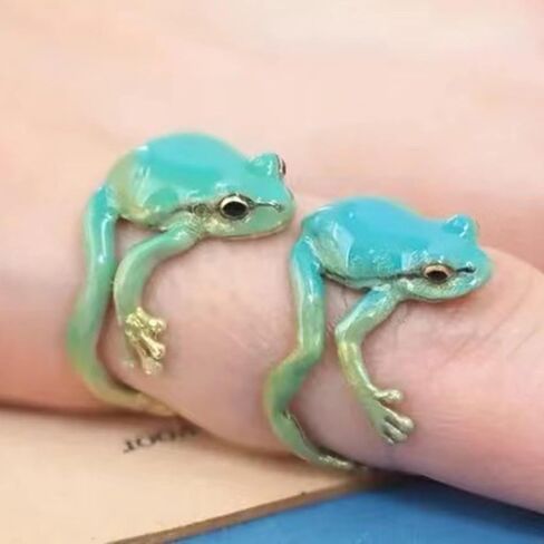 Huasai 2 PCS Frog Rings for Women Tree Tree Frog Ring قابلة للتعديل قابلة للتعديل in Kuwait