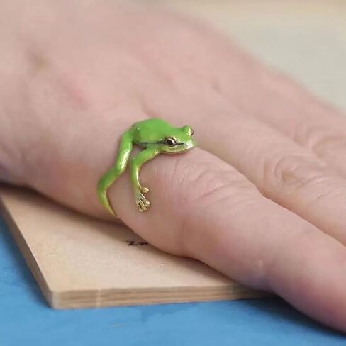 Huasai 2 PCS Frog Rings for Women Tree Tree Frog Ring قابلة للتعديل قابلة للتعديل in Kuwait