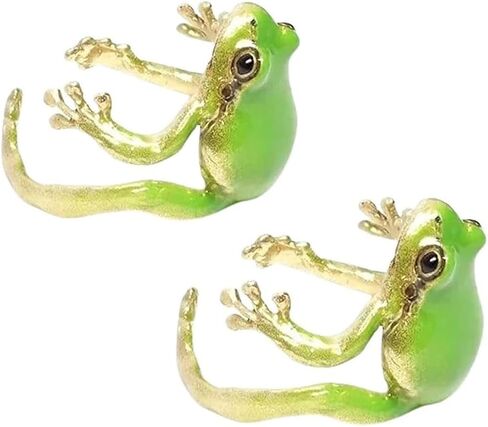 HUASAI 2 PCS Frog Rings for Women Cute Tree Frog Ring Adjustable Open Rings Funny Animal Ring Jewelry Gifts in Saudi Arabia
