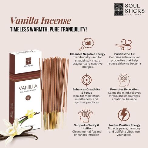 Soul Sticks Premium Percense-حزمة 90 جرام-عصي طويلة الأمد ، وعصي 9 بوصات لتنظيف المنزل والطاقة ، والتأمل ، واليوغا والاسترخاء (7 رئيس الأساقفة) in Saudi Arabia