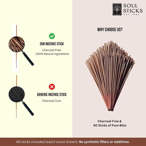 Soul Sticks Premium Percense-حزمة 90 جرام-عصي طويلة الأمد ، وعصي 9 بوصات لتنظيف المنزل والطاقة ، والتأمل ، واليوغا والاسترخاء (7 رئيس الأساقفة) in Saudi Arabia