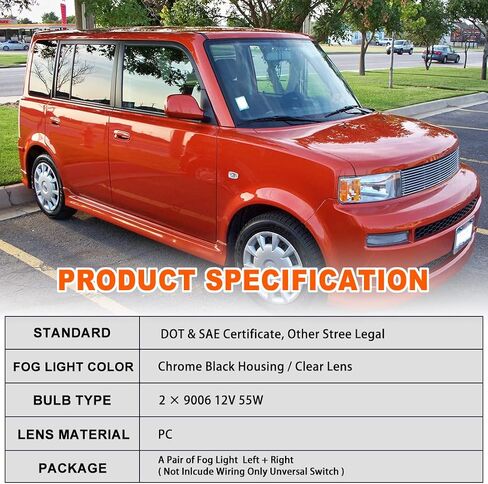 Nixon Offroad Fog Light Light for 2003-2006 Scion XB ، OEM Pumper Driving Lights Lights Lamps Placems ، 2 PCS Lens in Kuwait