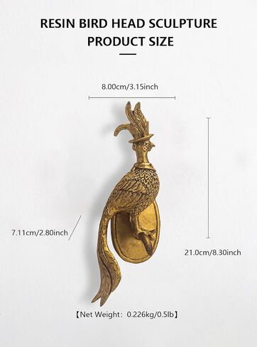 3D Head Wall Mount Samll Ornament, Animal Heads for Wall Art Hanging Sculptures, Small Metal Wall Resin Art Wall Decor Ornament Waterproof Bronzed Resin Decorations for Home (Mouse) in Saudi Arabia