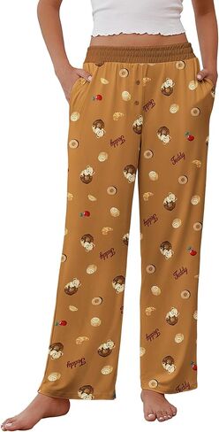 Ekouaer Womens Pajama Pants Soft Comfy Pj Pants للنساء على نطاق واسع في الساق مرنة نوم قاع مع جيوب in Saudi Arabia
