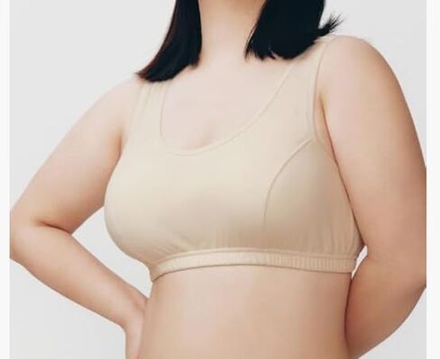 3 Pack Medium Elderly Floral Cotton Bra, Women Full Coverage Pullover Comfy Wireless Underwear Bras with Removbale Padded in Saudi Arabia