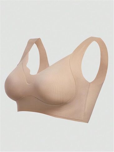 OYOANGLE Women's Push Up Wireless Seamless Bras Scallop Trim Full Coverage Padded Bralettes in Saudi Arabia