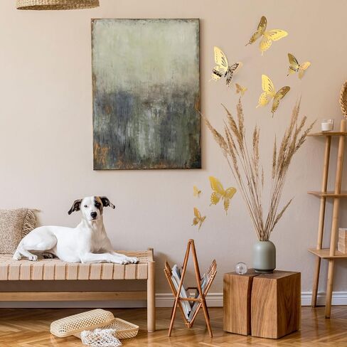 Ferraycle 48 Pieces Metal Butterfly Wall Decor 3 Sizes 3D Flying Butterfly Decoration DIY Art Decor for Craft Bedroom Home Wall Wedding Birthday Party 2. 36'' 3. 94'' 6. 3 '' (Gold) in Saudi Arabia