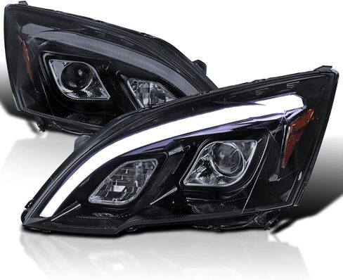 SPEC-D TUNING JDM Glossy Black Smoke LED Projector Headlights Compatible with 2007-2011 Honda CR-V, Left + Right Pair Headlamps Assembly in Saudi Arabia