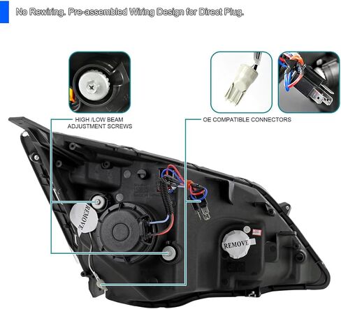 SPEC-D TUNING JDM Glossy Black Smoke LED Projector Headlights Compatible with 2007-2011 Honda CR-V, Left + Right Pair Headlamps Assembly in Saudi Arabia