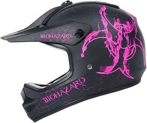 خوذة Orthrus DOT للبالغين والشباب للدراجة الترابية ATV Motocross على الطرق الوعرة دراجة الدراجات النارية (Bio-Pink ، L) in Kuwait