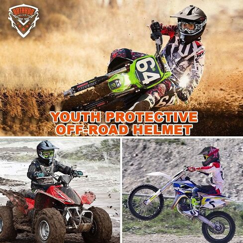 خوذة Orthrus DOT للبالغين والشباب للدراجة الترابية ATV Motocross على الطرق الوعرة دراجة الدراجات النارية (Bio-Pink ، L) in Kuwait