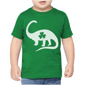 St Patrick Shirt for Boys Pattys Day T Rex Leprechaun Toddler Kids T-Shirt