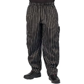 بنطال KNG Chalk Stripe فضفاض كارجو شيف للرجال والنساء - خصر برباط