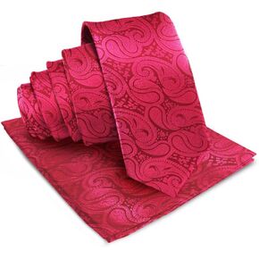 Woven Paisley Necktie & Pocket Square - Matching Mens Ties Set - Men's Fashion Accessories for Any Occasion