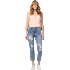 Judy Blue Hi-Waisted Destroyed Boyfriend fit Jeans - 82281 (3) Blue