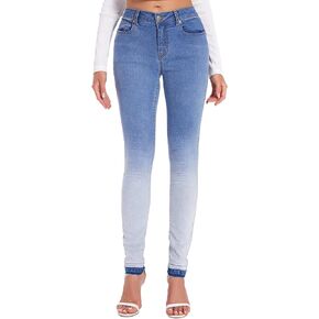 Women's Ripped Jeans Destroyed Raw Hem Jegging Skinny,Stretchy Slim Fit Distressed Denim Pants with Pockets